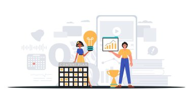 Dijital Pazarlama Takımı. Pankart kullanmaya hazır