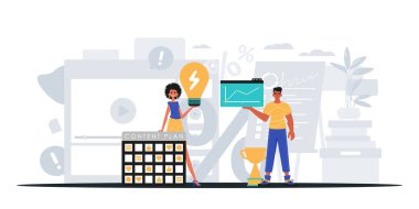 Dijital Pazarlama Takımı. Pankart kullanmaya hazır