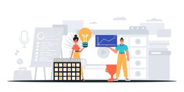 Dijital Pazarlama Takımı. Pankart kullanmaya hazır