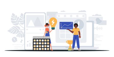 Dijital Pazarlama Takımı. Pankart kullanmaya hazır