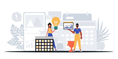 Dijital Pazarlama Takımı. Pankart kullanmaya hazır