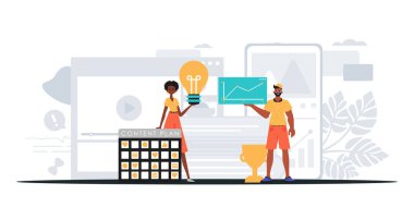 Dijital Pazarlama Takımı. Pankart kullanmaya hazır