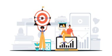 Dijital Pazarlama Takımı. Pankart kullanmaya hazır