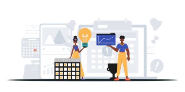 Dijital Pazarlama Takımı. Pankart kullanmaya hazır