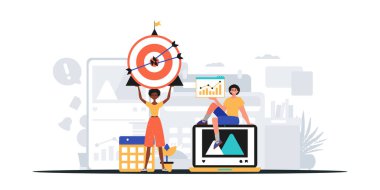 Dijital Pazarlama Takımı. Pankart kullanmaya hazır