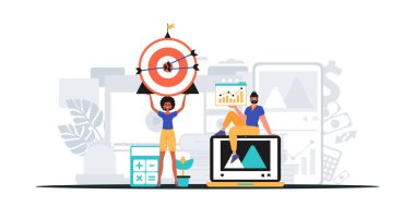 Dijital Pazarlama Takımı. Pankart kullanmaya hazır