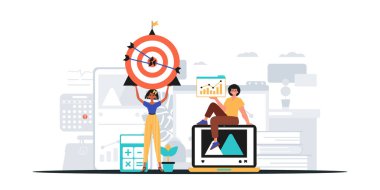 Dijital Pazarlama Takımı. Pankart kullanmaya hazır