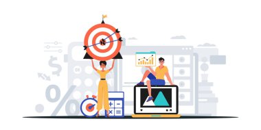 Dijital Pazarlama Takımı. Pankart kullanmaya hazır