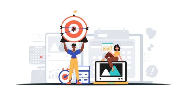 Dijital Pazarlama Takımı. Pankart kullanmaya hazır