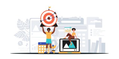 Dijital Pazarlama Takımı. Pankart kullanmaya hazır