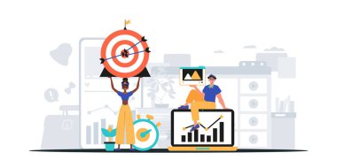 Dijital Pazarlama Takımı. Pankart kullanmaya hazır