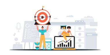 Dijital Pazarlama Takımı. Pankart kullanmaya hazır