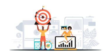 Dijital Pazarlama Takımı. Pankart kullanmaya hazır