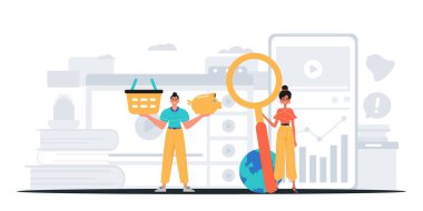 Dijital Pazarlama Takımı. Pankart kullanmaya hazır