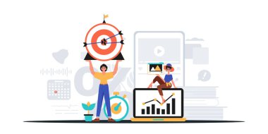 Dijital Pazarlama Takımı. Pankart kullanmaya hazır