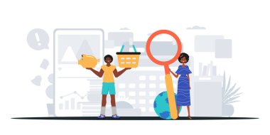 Dijital Pazarlama Takımı. Pankart kullanmaya hazır