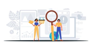 Dijital Pazarlama Takımı. Pankart kullanmaya hazır