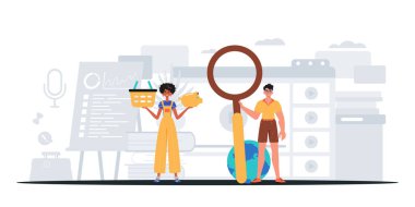 Dijital Pazarlama Takımı. Pankart kullanmaya hazır