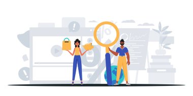 Dijital Pazarlama Takımı. Pankart kullanmaya hazır