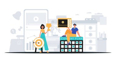 Dijital Pazarlama Takımı. Pankart kullanmaya hazır