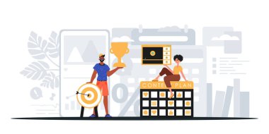 Dijital Pazarlama Takımı. Pankart kullanmaya hazır