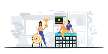 Dijital Pazarlama Takımı. Pankart kullanmaya hazır