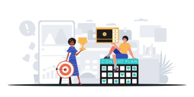 Dijital Pazarlama Takımı. Pankart kullanmaya hazır