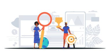 Dijital Pazarlama Takımı. Pankart kullanmaya hazır