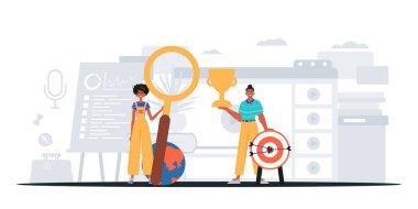 Dijital Pazarlama Takımı. Pankart kullanmaya hazır