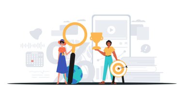 Dijital Pazarlama Takımı. Pankart kullanmaya hazır