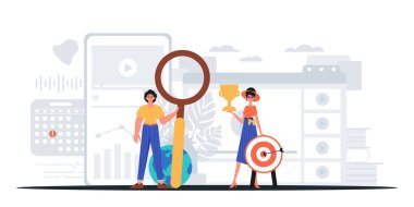 Dijital Pazarlama Takımı. Pankart kullanmaya hazır