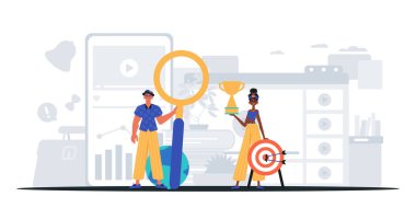 Dijital Pazarlama Takımı. Pankart kullanmaya hazır