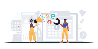 Dijital Pazarlama Takımı. Pankart kullanmaya hazır