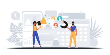 Dijital Pazarlama Takımı. Pankart kullanmaya hazır