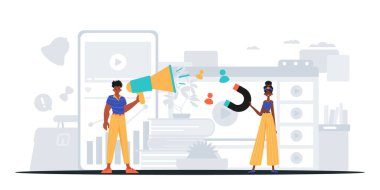 Dijital Pazarlama Takımı. Pankart kullanmaya hazır