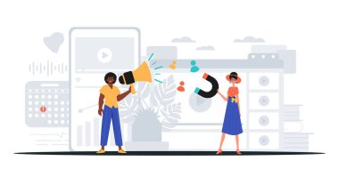 Dijital Pazarlama Takımı. Pankart kullanmaya hazır