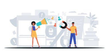 Dijital Pazarlama Takımı. Pankart kullanmaya hazır