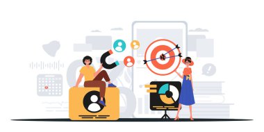 Dijital Pazarlama Takımı. Pankart kullanmaya hazır