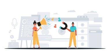 Dijital Pazarlama Takımı. Pankart kullanmaya hazır