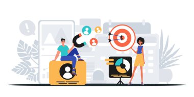 Dijital Pazarlama Takımı. Pankart kullanmaya hazır