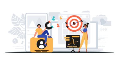 Dijital Pazarlama Takımı. Pankart kullanmaya hazır