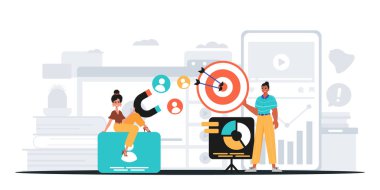 Dijital Pazarlama Takımı. Pankart kullanmaya hazır