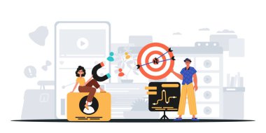 Dijital Pazarlama Takımı. Pankart kullanmaya hazır