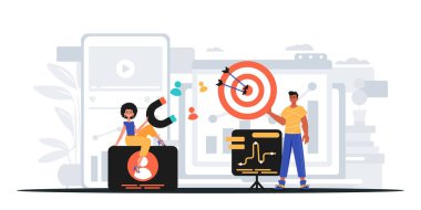 Dijital Pazarlama Takımı. Pankart kullanmaya hazır