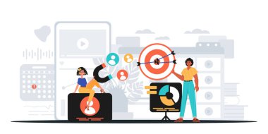 Dijital Pazarlama Takımı. Pankart kullanmaya hazır