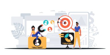 Dijital Pazarlama Takımı. Pankart kullanmaya hazır