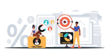 Dijital Pazarlama Takımı. Pankart kullanmaya hazır