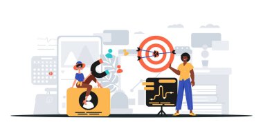 Dijital Pazarlama Takımı. Pankart kullanmaya hazır