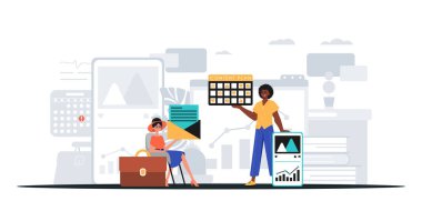 Dijital Pazarlama Takımı. Pankart kullanmaya hazır