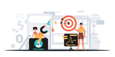 Dijital Pazarlama Takımı. Pankart kullanmaya hazır